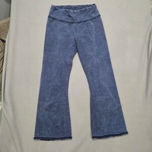 Aerie Chill Play Move Blue Acid Wash Flare Leggings High Waisted Yoga Pants M
